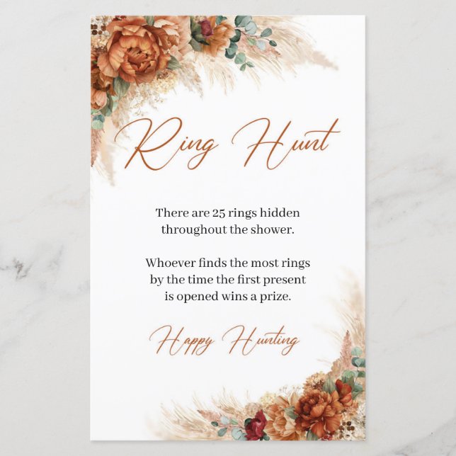 Rusty tones verbrand oranje pampasgras Ring Hunt (Voorkant)