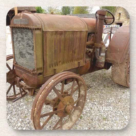 Rusty  tractor bier onderzetter (Voorkant)