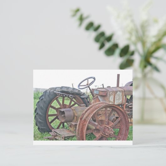Rusty Tractor Briefkaart (Staand voorkant)