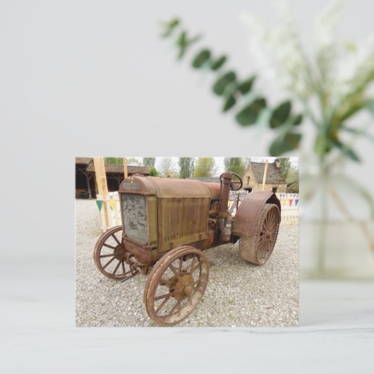 Rusty  tractor briefkaart (Staand voorkant)