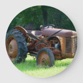 Rusty Tractor Clock Grote Klok (Voorkant)