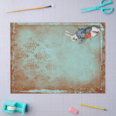 Rusty Turqouise White Rabbit Alice in Wonderland Tissuepapier (Craft)