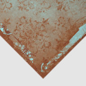 Rusty Turqouise White Rabbit Alice in Wonderland Tissuepapier (Detail)