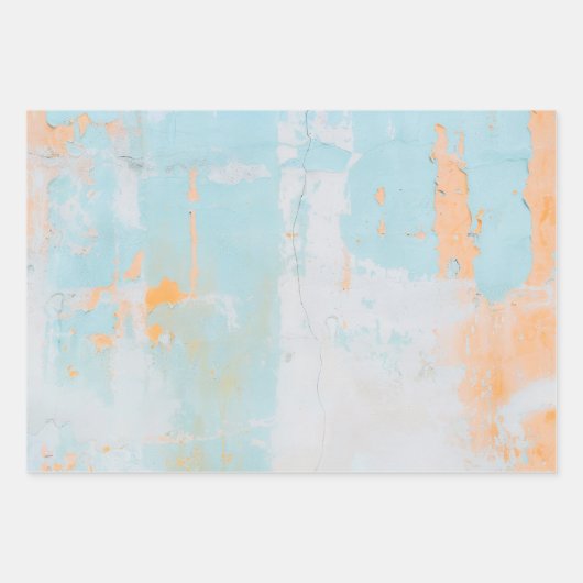 Rusty Turquoise Paint Waterverf Inpakpapier Vel (Voorkant 3)