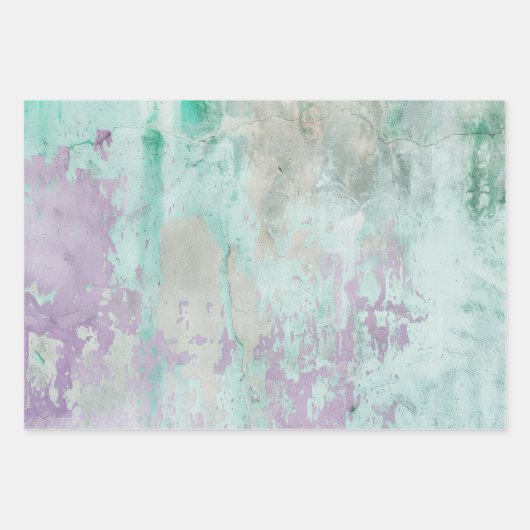 Rusty Turquoise Paint Waterverf Inpakpapier Vel (Voorkant)