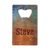 Rusty, Verdigris, Grunge Steampunk Creditkaart Flessenopener (Voorkant)