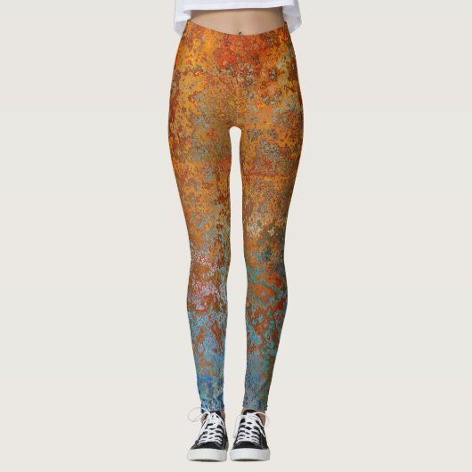 Rusty, Verdigris, Grunge Steampunk Leggings (Voorkant)