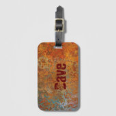 Rusty, Verdigris, Grunge Steampunk Personalized L Bagagelabel (Voorkant (verticaal))