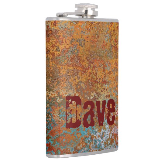 Rusty, Verdigris, Grunge Steampunk Persoonlijk Heupfles (Rechts)