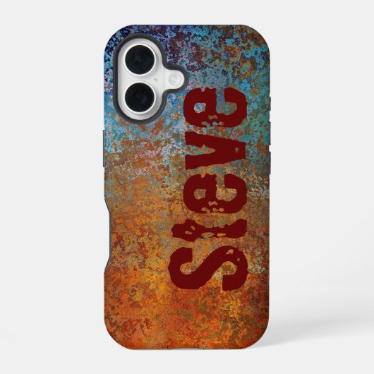 Rusty, Verdigris, Grunge Steampunk Persoonlijk iPhone 16 Hoesje (Achterkant)