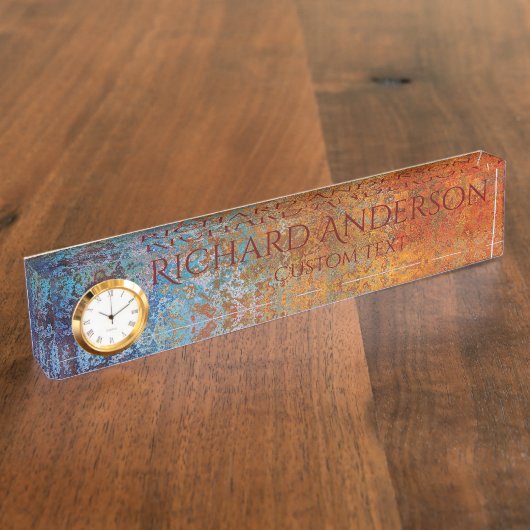 Rusty, Verdigris, Grunge Steampunk Persoonlijk Naambordje (Zijkant)