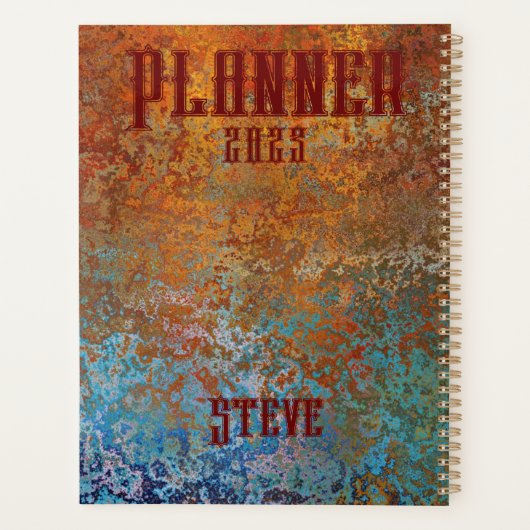 Rusty, Verdigris, Grunge Steampunk Persoonlijk Planner (Achterkant)