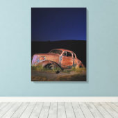 Rusty Vintage Auto Donkere Sky Verpakt Canvas 18 " (Insitu (Houten vloer))