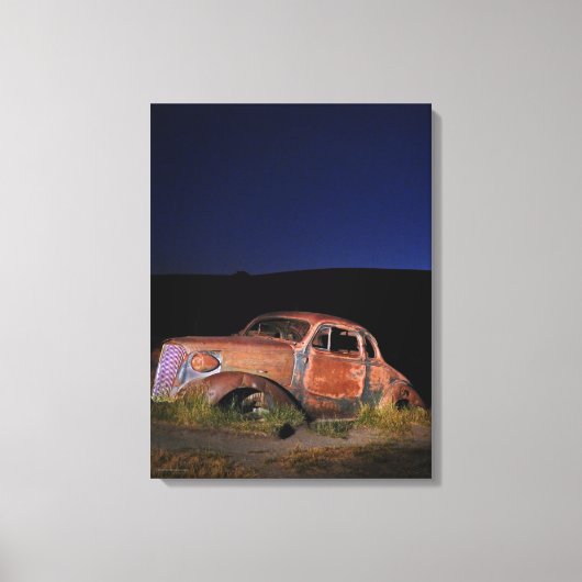 Rusty Vintage Auto Donkere Sky Verpakt Canvas 18 " (Voorkant)