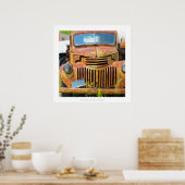 Rusty vintage auto oude junker antiek automobile poster (Keuken)