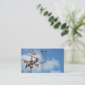 Rusty Weathervane tegen blauwe hemel Visitekaartje (Staand voorkant)