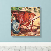 Rusty Wheelbarrow 2009 Canvas Afdruk (Insitu (Houten vloer))