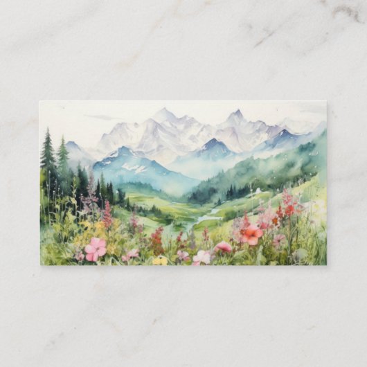 Rusty Wildflower & Mountain Online RSVP QR Code Informatiekaartje (Achterkant)