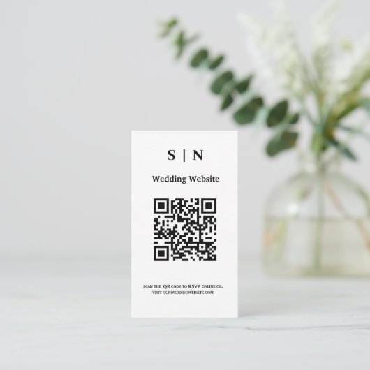 Rusty Wildflower & Mountain Online RSVP QR Code Informatiekaartje (Staand voorkant)