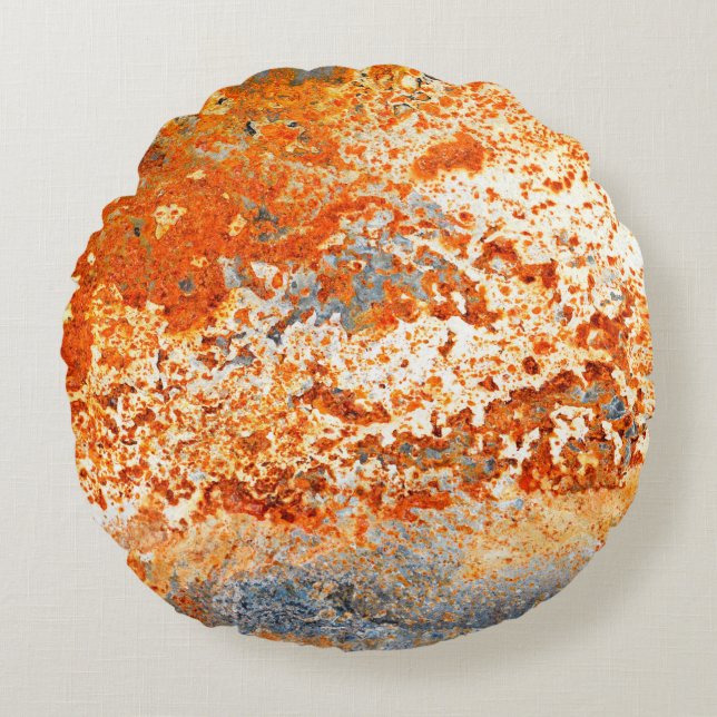 Rusty Zinc grunge background Rond Kussen (Voorkant)