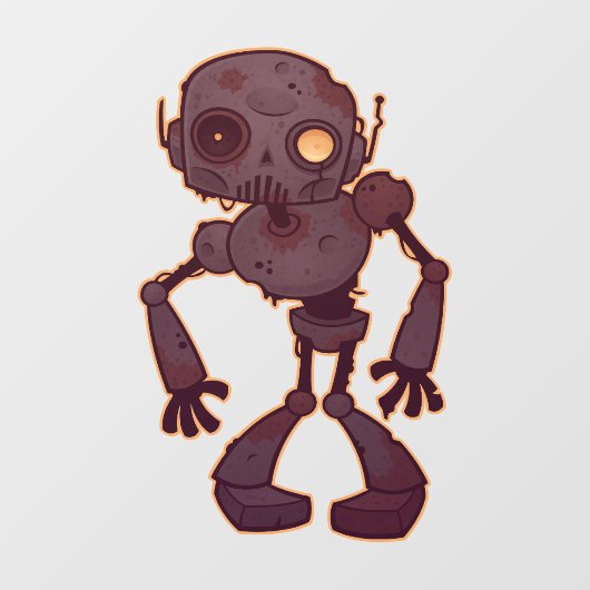 Rusty Zombie Robot Raamsticker (Vel)
