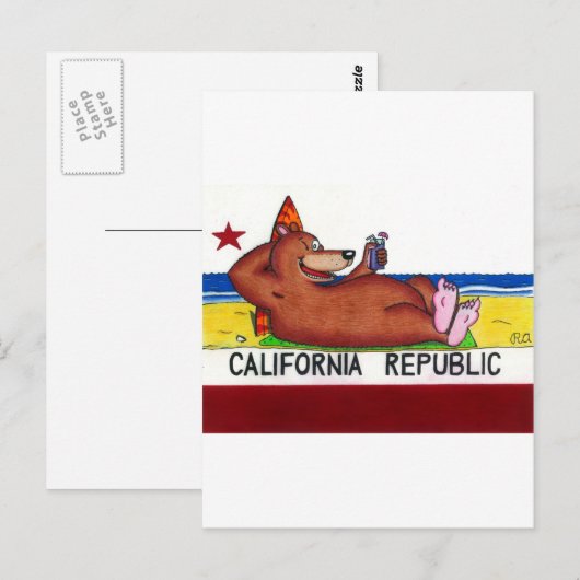 Rusty's California Beer Flag Briefkaart (Voorkant / Achterkant)