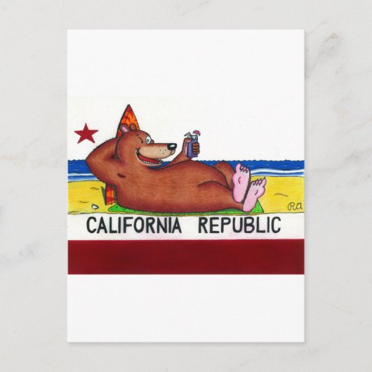 Rusty's California Beer Flag Briefkaart (Voorkant)