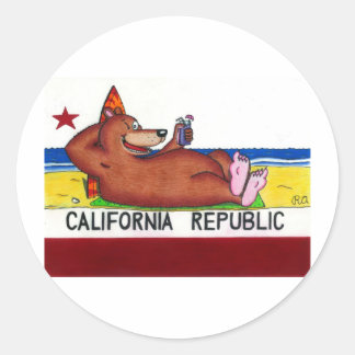 Rusty's California Beer Flag Ronde Sticker
