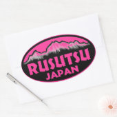 Rusutsu Japan roze ovale stickers (Envelop)