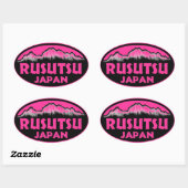 Rusutsu Japan roze ovale stickers (Vel)
