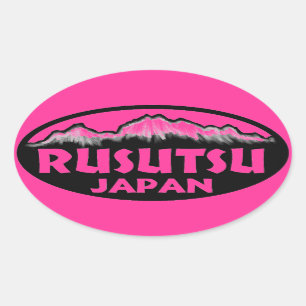 Rusutsu Japan roze ovale stickers