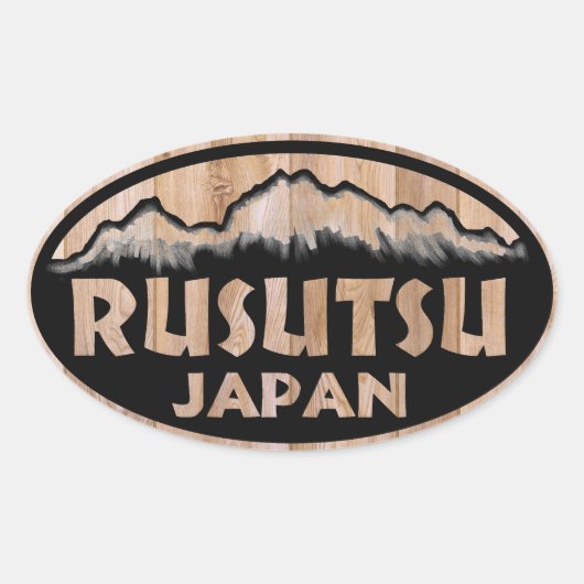 Rusutsu Japanse ovalen Ovale Sticker (Voorkant)