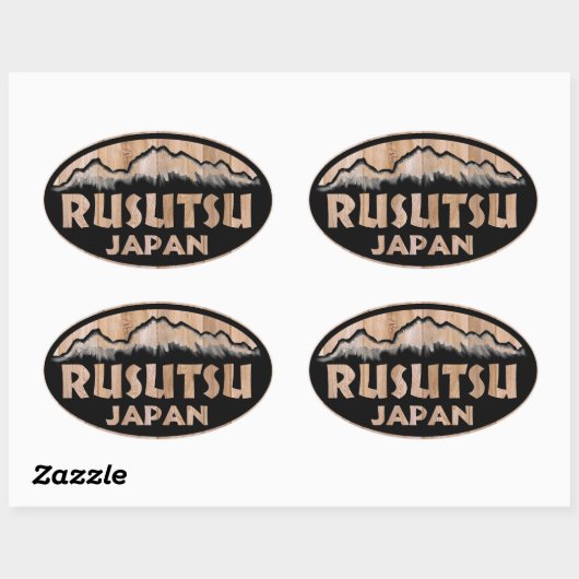 Rusutsu Japanse ovalen Ovale Sticker (Vel)