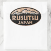 Rusutsu Japanse ovalen Ovale Sticker (Tas)
