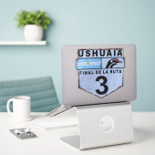 Ruta 3 Ushuaia Patagonia verkeersbord Sticker (Laptop op bureau)