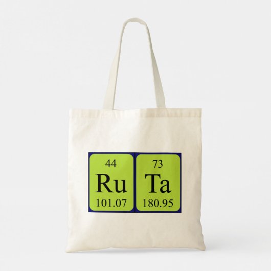 Ruta periodieke lijstnaam canvas tas (Achterkant)