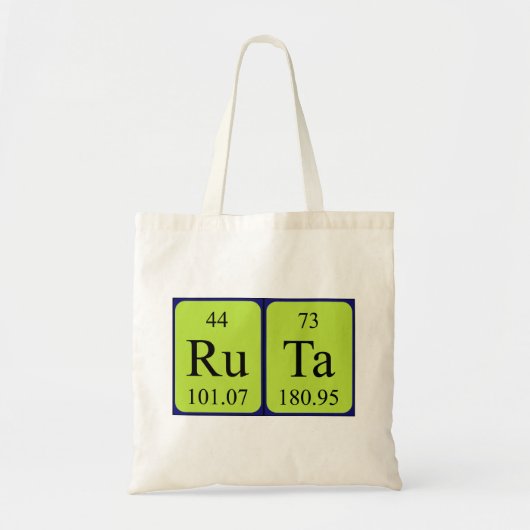 Ruta periodieke lijstnaam canvas tas (Voorkant)