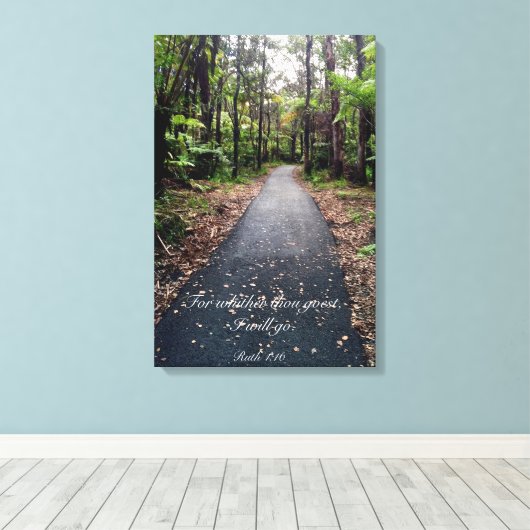 Ruth 1:16 canvas afdruk (Insitu (Houten vloer))