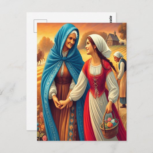 Ruth 1 Hand in hand met geloof Briefkaart (Voorkant / Achterkant)