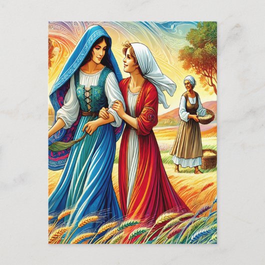 Ruth 1 Reis door loyaliteit en liefde Briefkaart (Voorkant)