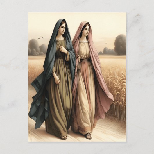 Ruth 1 Reis van trouwe toewijding Briefkaart (Voorkant)