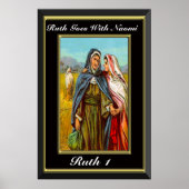 Ruth 1 Ruth Goes With Naomi black and gold Poster (Voorkant)