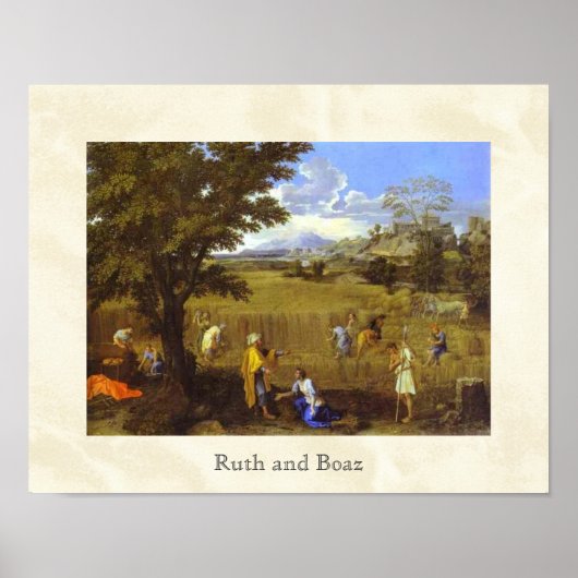 Ruth and Boaz van Nicolas Poussin ongeveer 1660 Poster (Voorkant)