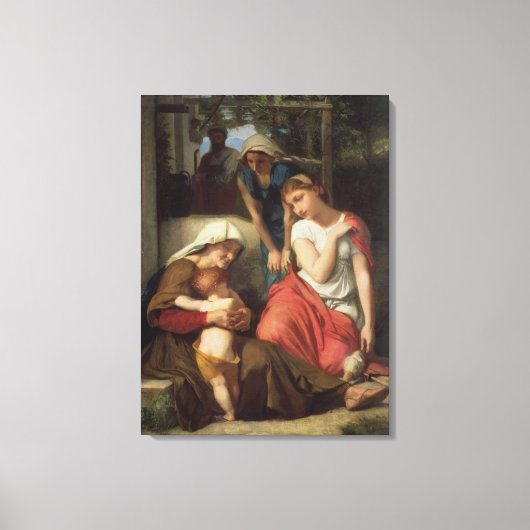 Ruth and Naomi, 1859 (olie op canvas) Canvas Afdruk (Voorkant)