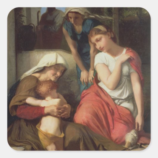 Ruth and Naomi, 1859 (olie op canvas) Vierkante Sticker (Voorkant)