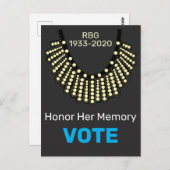 Ruth Bader Ginsberg eer haar gedenkstem Briefkaart (Voorkant / Achterkant)
