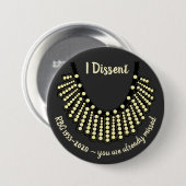 Ruth Bader Ginsberg I Dissent Ronde Button 7,6 Cm (Voorkant /achterkant)