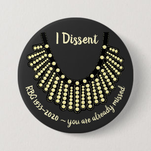 Ruth Bader Ginsberg I Dissent Ronde Button 7,6 Cm