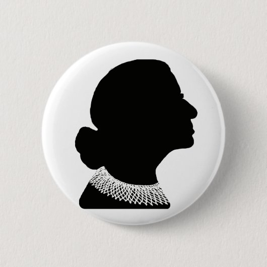 Ruth Bader Ginsberg Silhouette Button Pin (Voorkant)