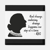 Ruth Bader Ginsberg Silhouette Change Quote Magnet (Voorkant)